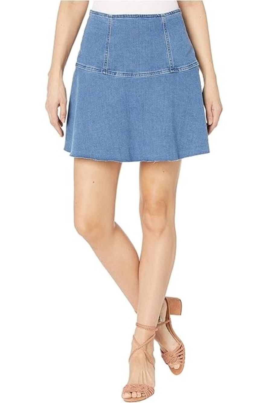 FREE PEOPLE| 12 | Women's Highlands Denim Skirt Short Mini Denim Blue Jean - Picture 1 of 4